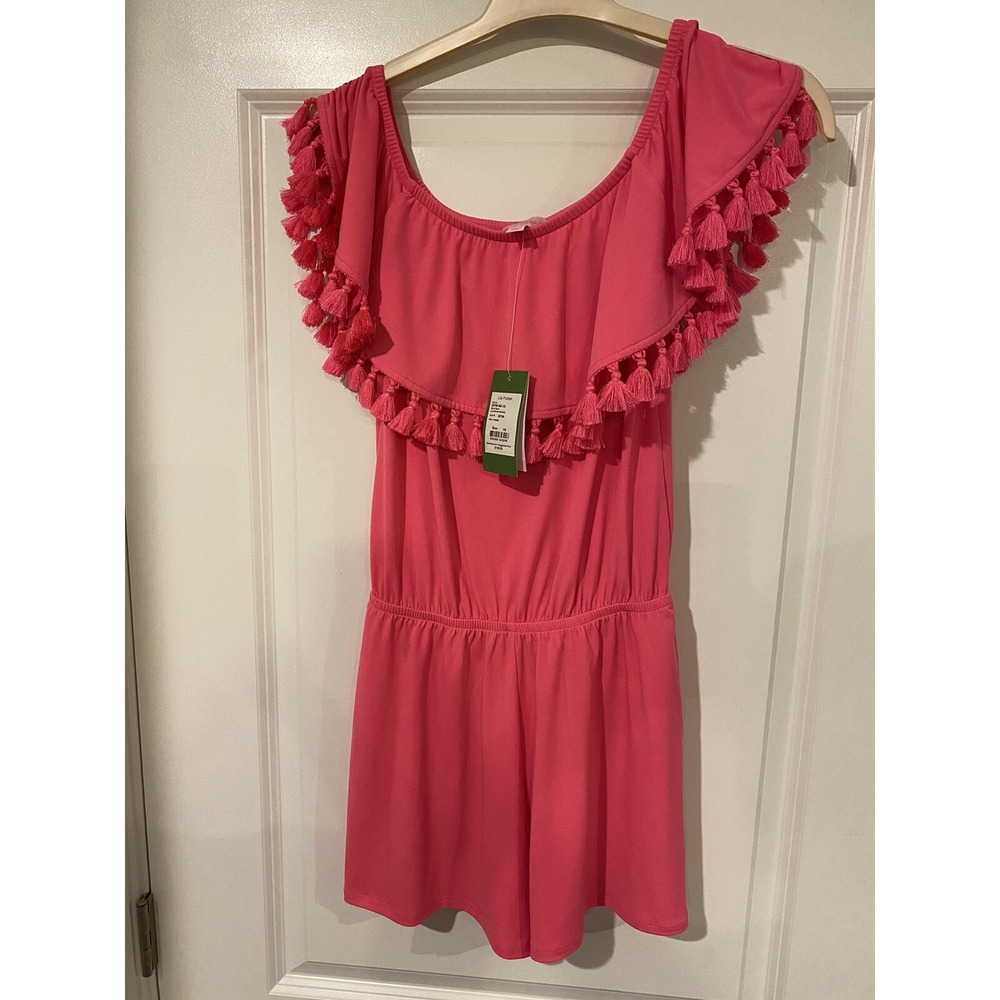 Lilly Pulitzer Sleeveless Dress Romper With Shorts XS New Pink La Fortuna $138